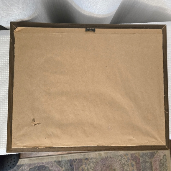 Ink Watercolor Signed Needer Framed Art Textured Matte Country Farm Scene Bridge - Picture 7 of 10